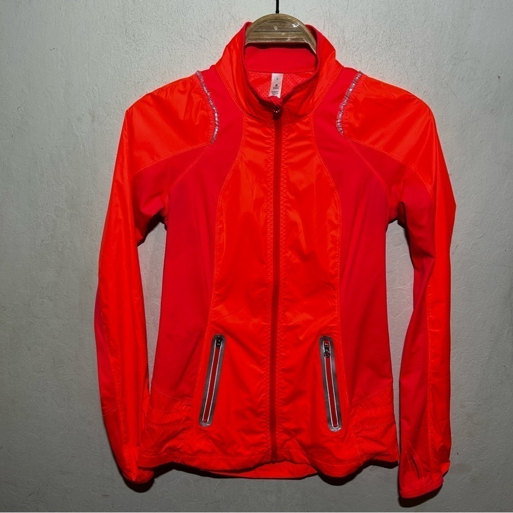 Lululemon Nothin' But Run Jacket Size 2 Orange/Melon Color